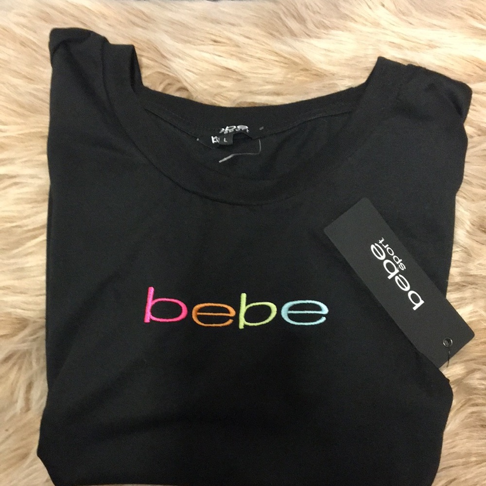 New Black running t shirt top with unique color Logo  size L